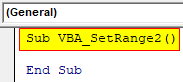 VBA Set Range Example 2-1