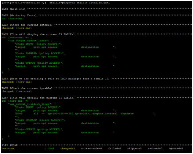 ansible iptables output