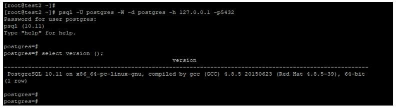 client through username, database name, hostname, port and password