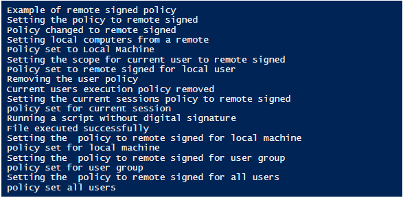 powershell remotesigned output