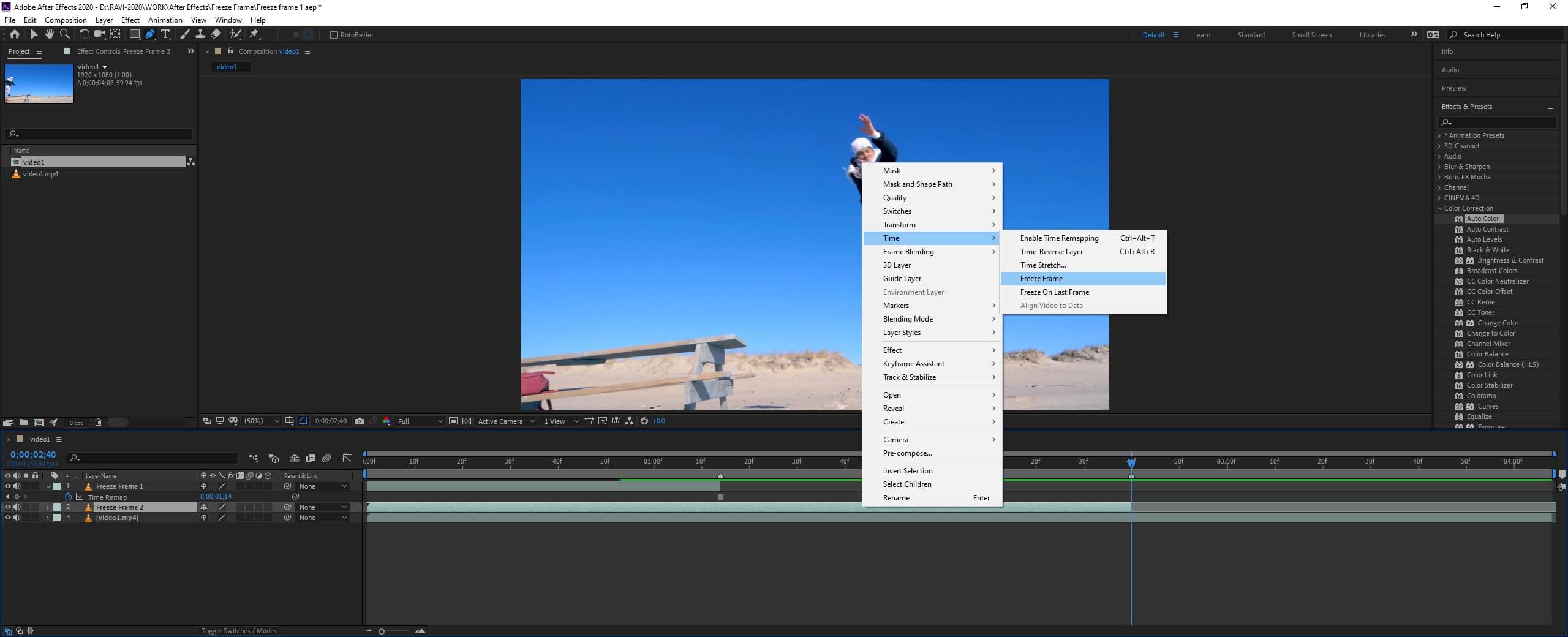 After Effects Freeze Frame output 11