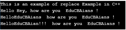 C++ replace()-1.1
