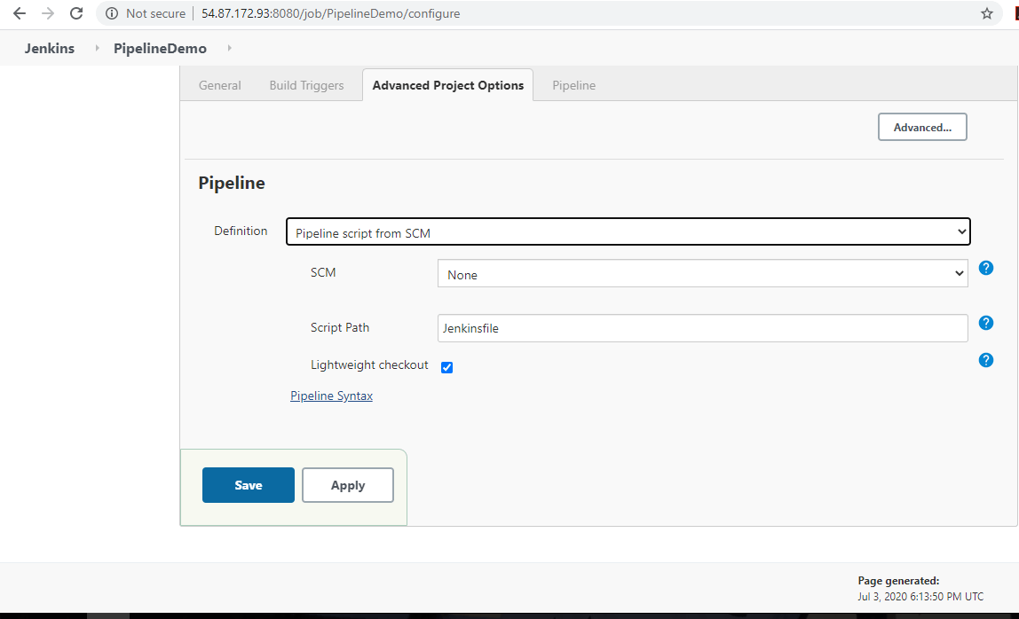 Jenkins Pipeline output 2
