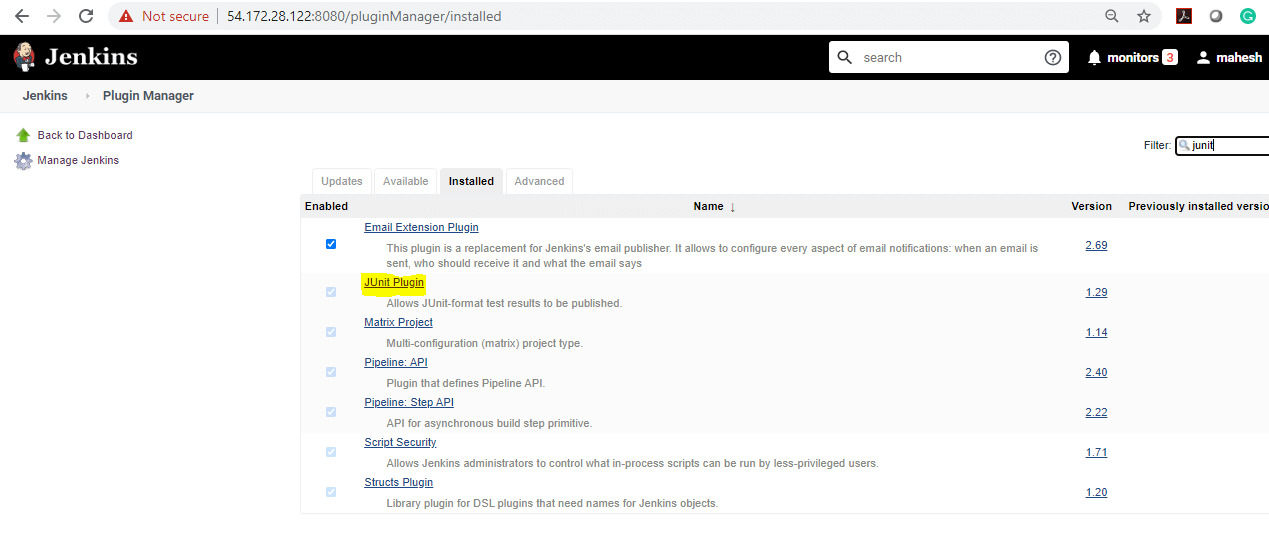 Jenkins Reporting output 3