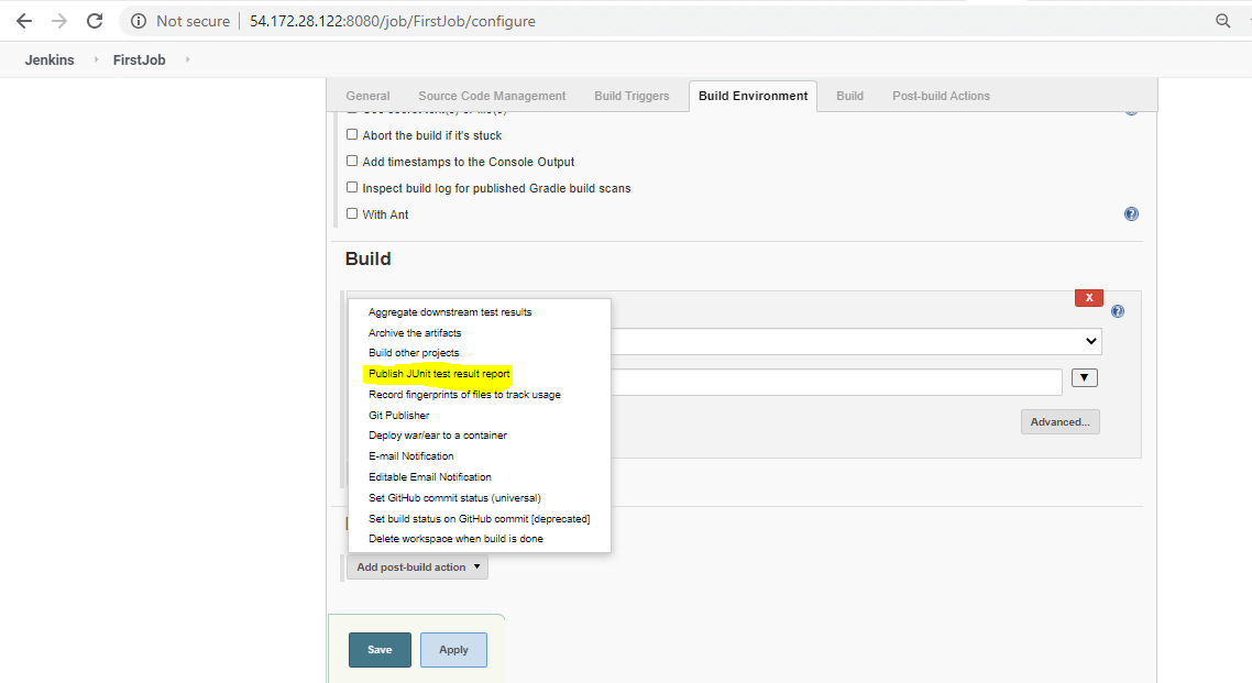 Jenkins Reporting output 5.2