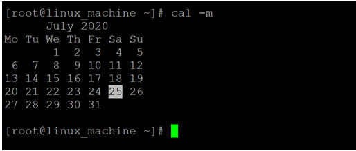 Linux Cal Command-1.3