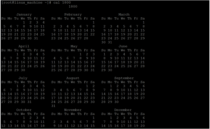 Linux Cal Command-1.7