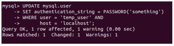Alter authentication string output 5