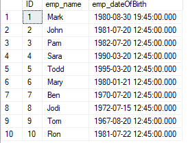 SQL DATEDIFF() output 1