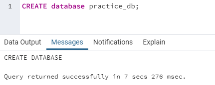 SQL DDL Commands output 1