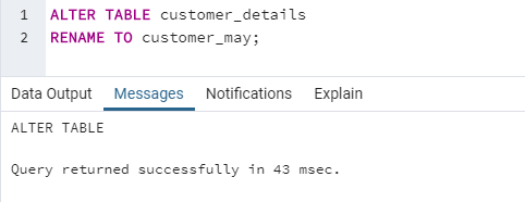 SQL DDL Commands output 4