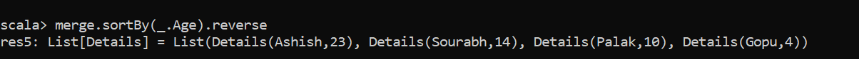 Scala SortBy output 1.2