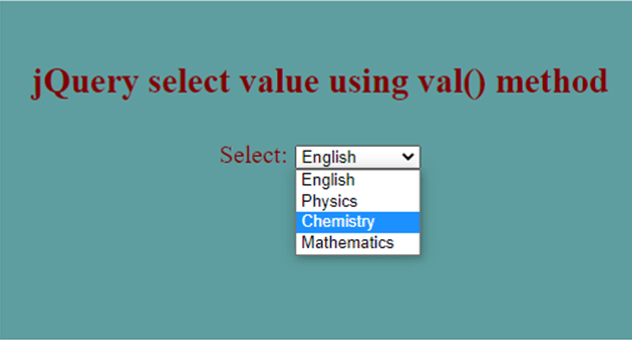 jQuery Select Value-1.2
