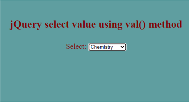 jQuery Select Value-1.4