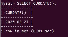 mysql curdate1