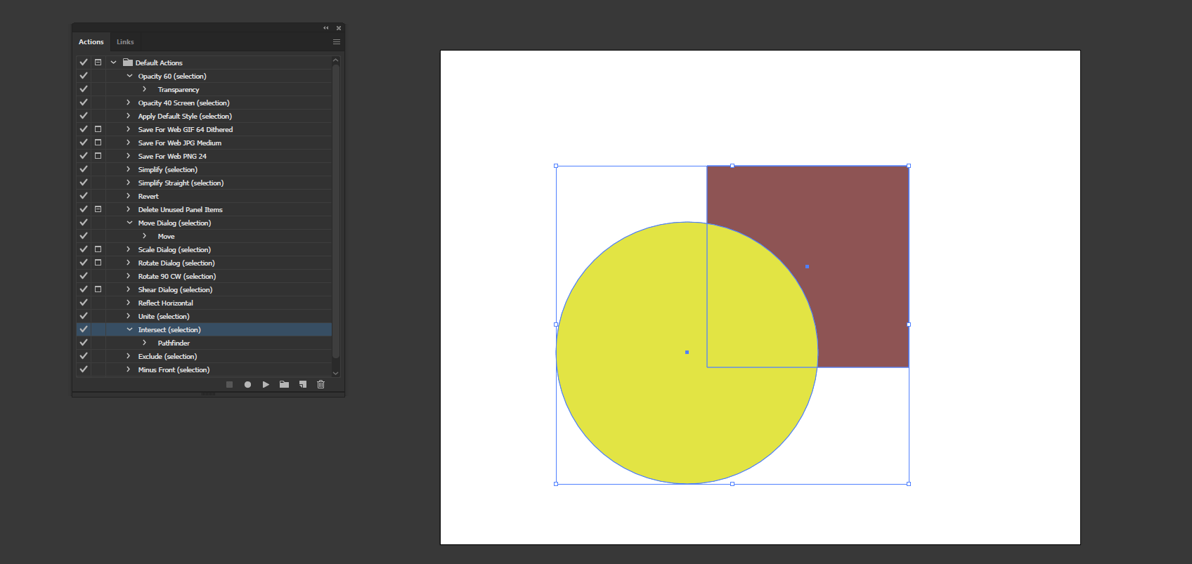 Action in Illustrator output 10