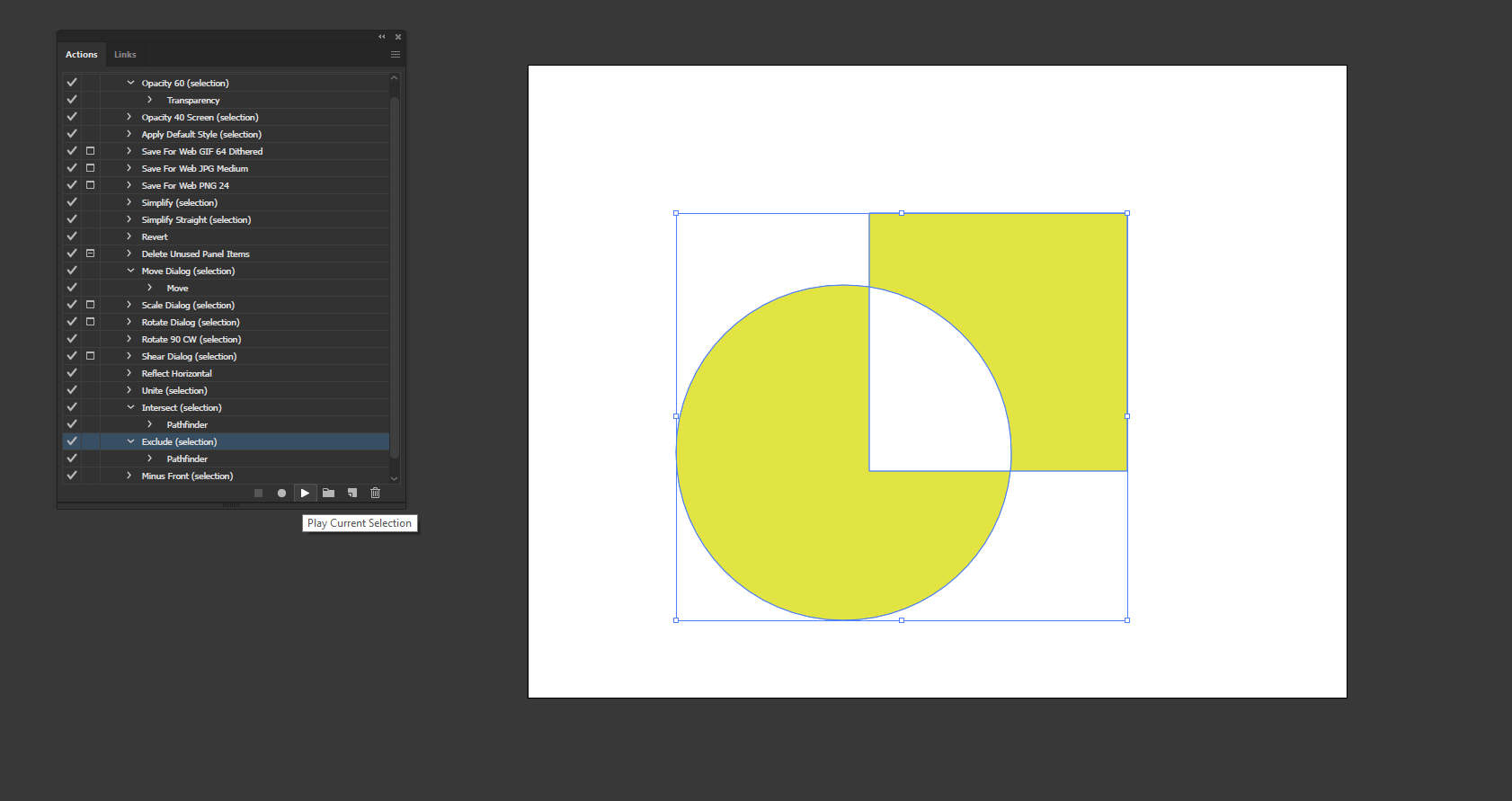 Action in Illustrator output 12