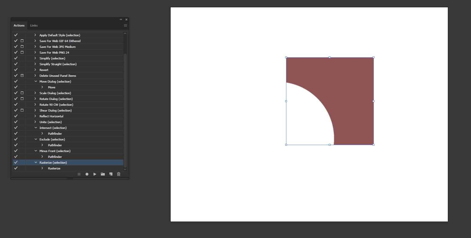 Action in Illustrator output 14