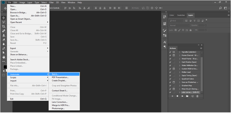 Action in Photoshop 19