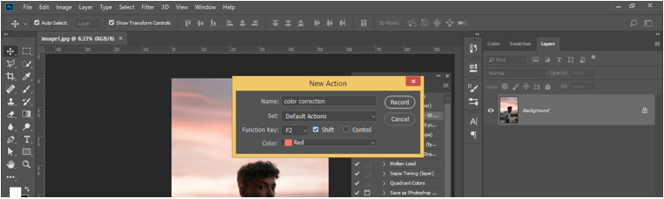 Action in Photoshop 8