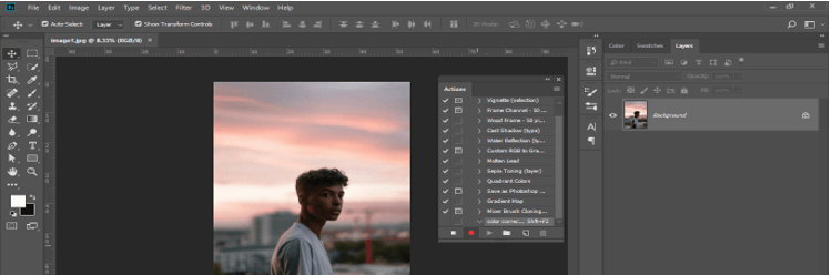 Action in Photoshop 9