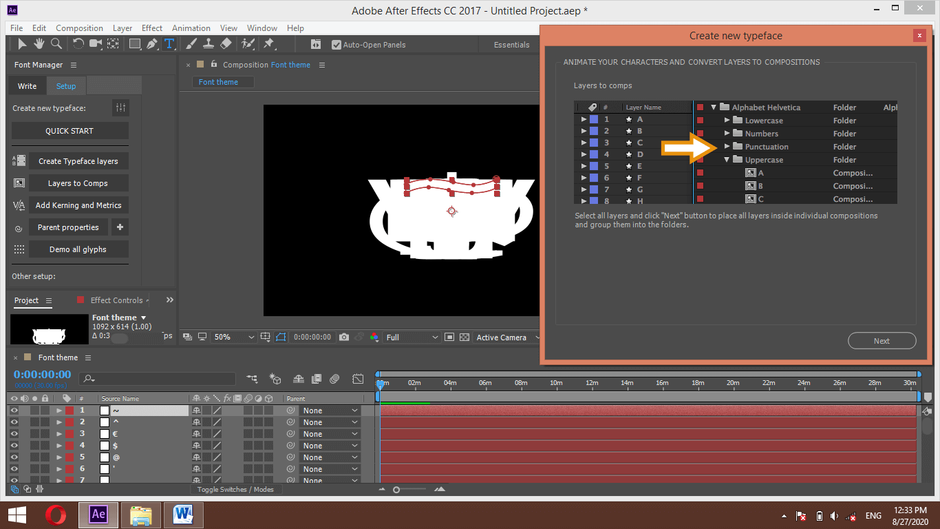 After effect font output 11