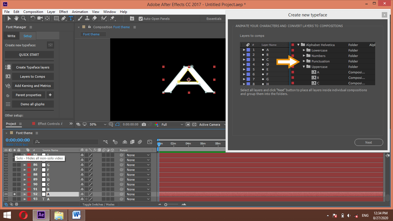 After effect font output 12