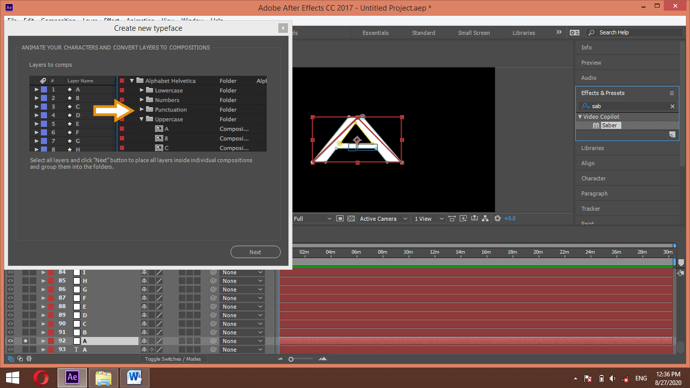 After effect font output 13