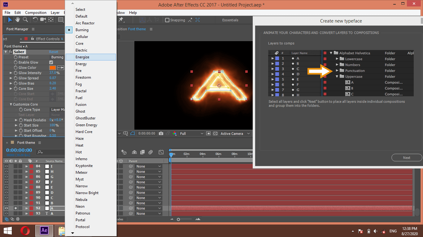 After Effect Font output 15