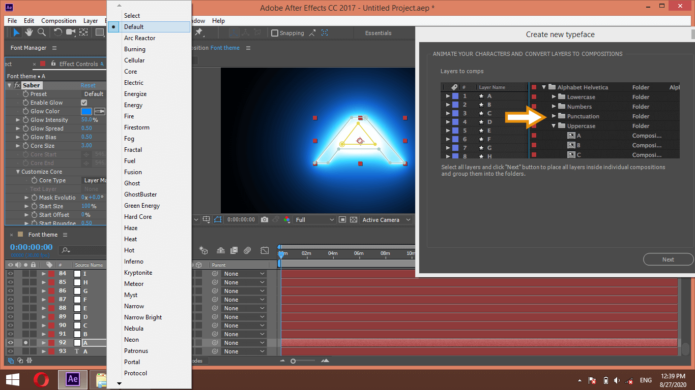 After Effect Font output 16