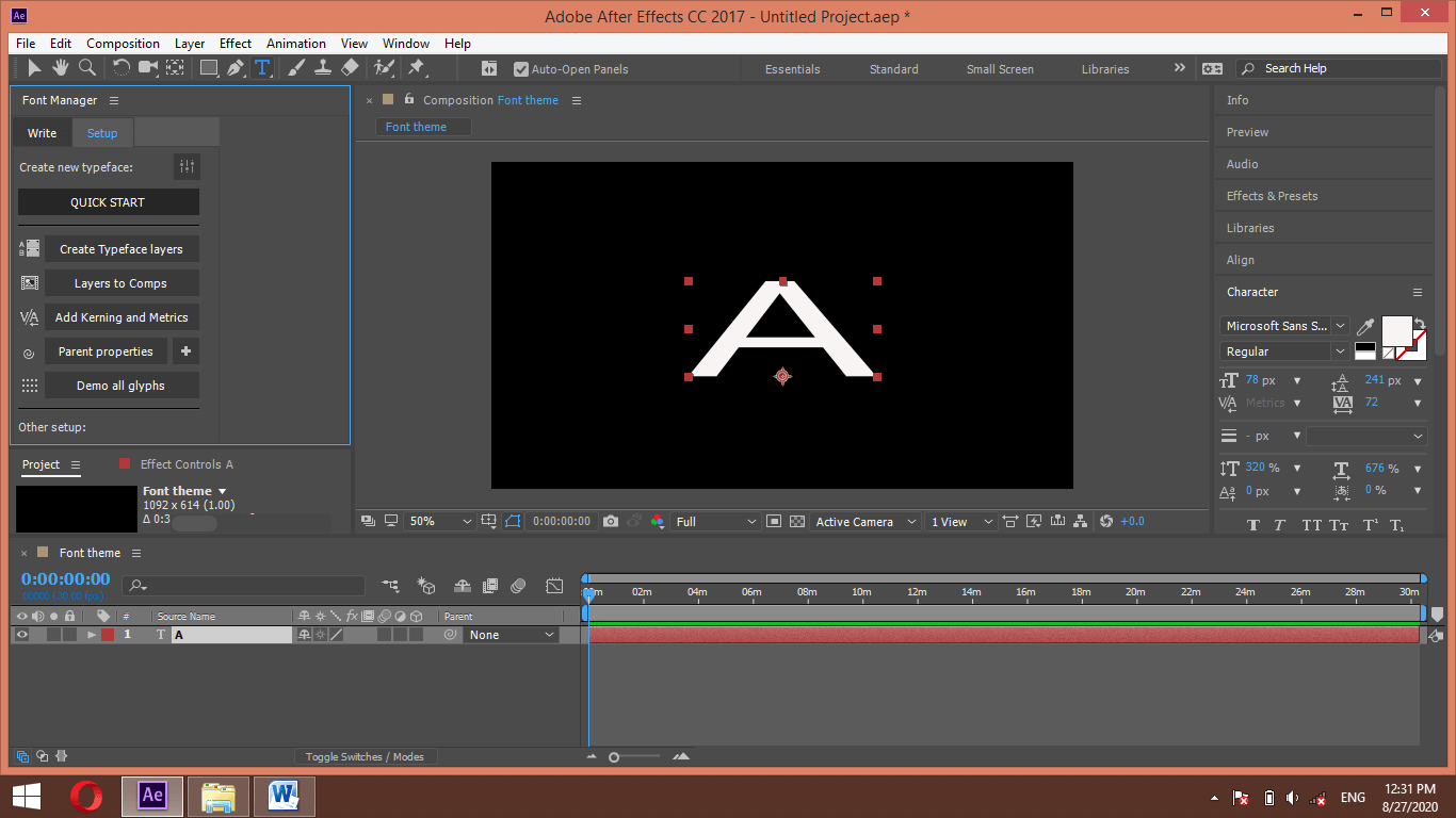 After effect font output 8