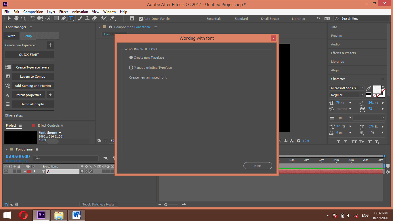 After effect font output 9