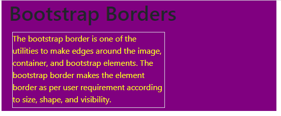 Bootstrap border output 1