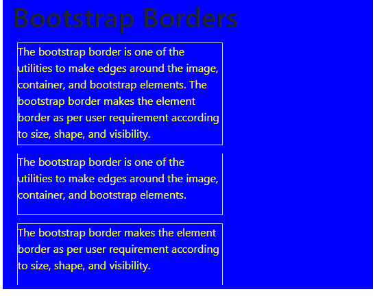 Bootstrap border output 2