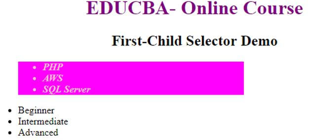 Implementing in list element