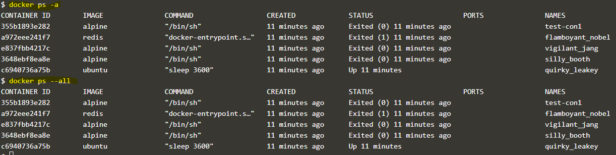 Docker ps output 4