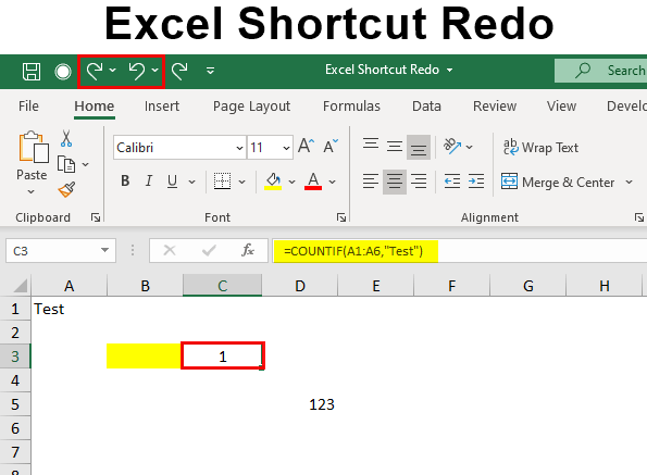 Excel Shortcut Redo