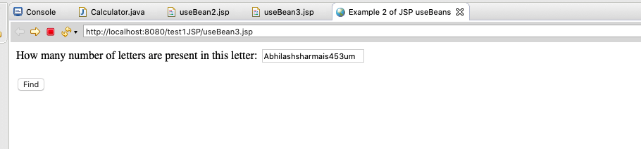 JSP request output 1