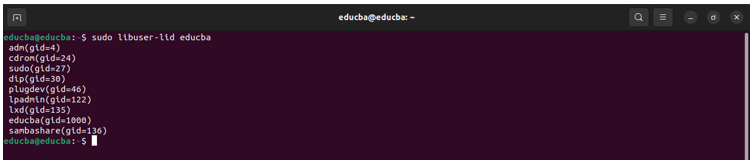 Specific User with Libuser