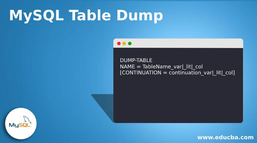 MySQL Table Dump