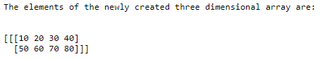NumPy 3D array output 1