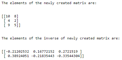 NumPy Inverse output 1