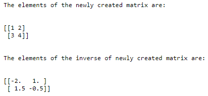 NumPy Inverse output 2