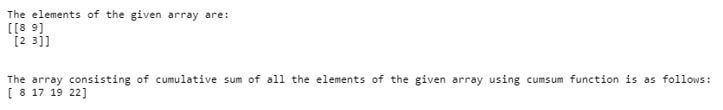 NumPy cumsum 1