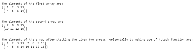 NumPy hstack-1.2
