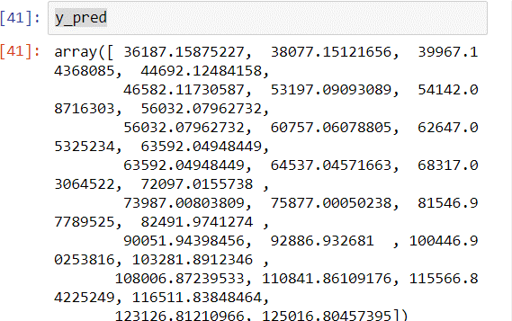 NumPy linear regression output 2
