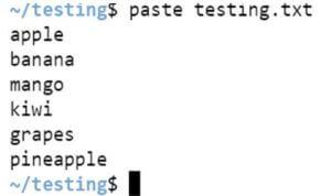 Paste Command in Unix 2