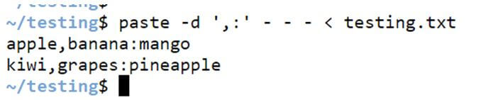 Merge the data into different delimiters
