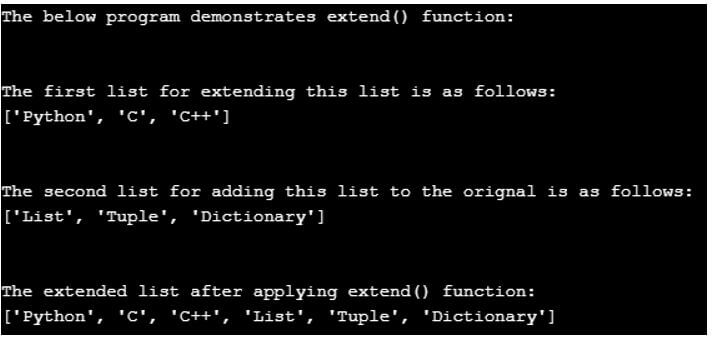 Python List extend 1