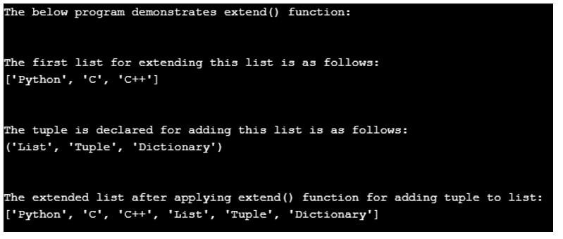 Python List extend 2